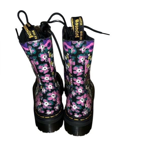 DR. MARTENS SINCLAIR LIMITED EDITION FLORAL ROSES PLATFORM BOOTS SIZE 8 NEW - Picture 4 of 15